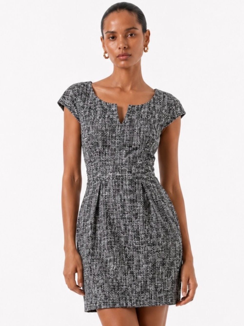 SHOSHANNA Cotton Black & White Tweed Mini Dress Size 6